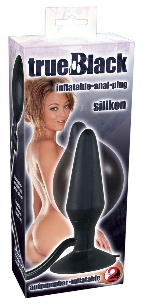True Black Pompowany korek analny