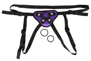Uprząż strap-on z zaciskami do mocowania dildo