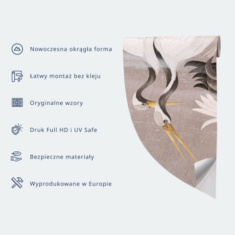 Fototapeta okrągła - Czarno-biały pejzaż vintage ze stawem