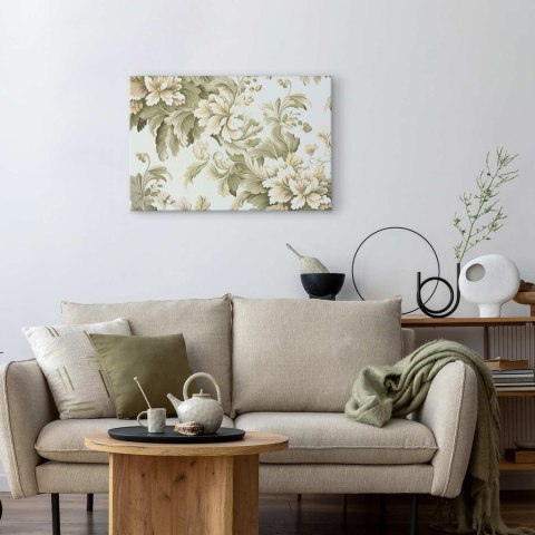 Obraz - Retro vintage kwiaty w delikatnych kolorach kremowych i zielonych