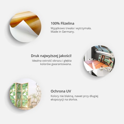 Parawan japoński - Retro vintage kwiaty w delikatnych kolorach kremowych i zielonych