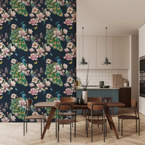 Tapeta - Magnolie i pawie