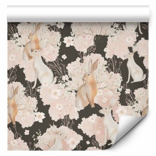 Tapeta - Białe i beżowe zające