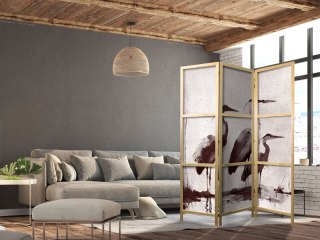 Parawan japoński - Czaple malowane tuszem