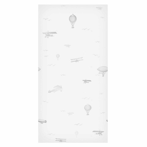 Tapeta - Rysunek - samoloty - balony i sterowce na tle nieba pełnego ptaków