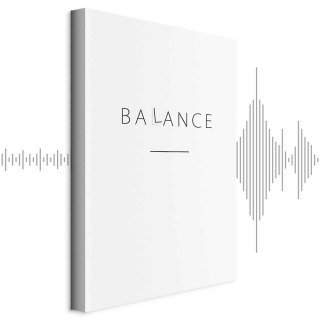 Obraz - Balans słów (1-częściowy) - czarny napis po angielsku na białym tle