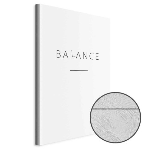 Obraz - Balans słów (1-częściowy) - czarny napis po angielsku na białym tle