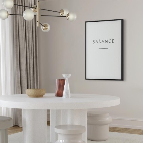 Obraz - Balans słów (1-częściowy) - czarny napis po angielsku na białym tle