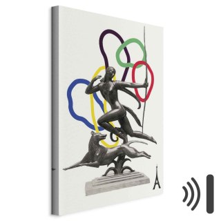 Obraz - Kobieta z psem - ilustracja