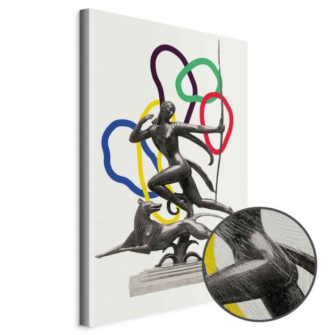 Obraz - Kobieta z psem - ilustracja