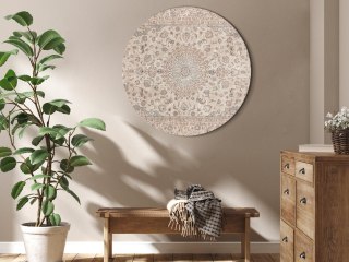 Obraz okrągły - Piaskowy dywan - przetarty perski dywan z bogatymi motywami zdobniczymi