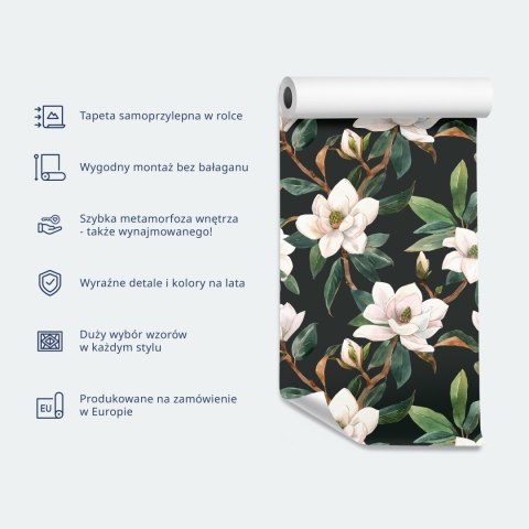 Tapeta - Niebieski antyk - delikatny wzór o tematyce greckiej i botanicznej