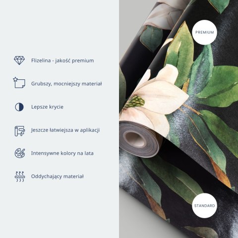 Tapeta - Niebieski antyk - delikatny wzór o tematyce greckiej i botanicznej