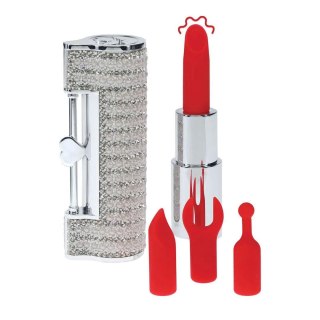 Angel - Lipstick Vibrator with 4 Attachments - Clear