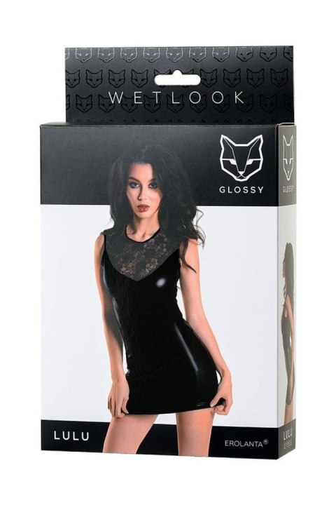 Wetlook black dress LULU - black XL