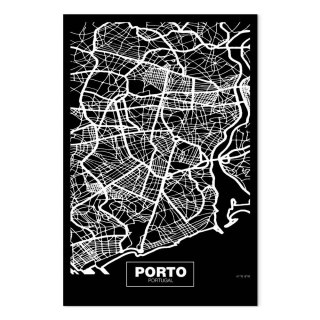 Obraz - Mapa w negatywie: Porto (1-częściowy) pionowy