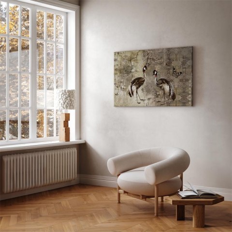 Obraz - Żurawie retro (1-częściowy) szeroki