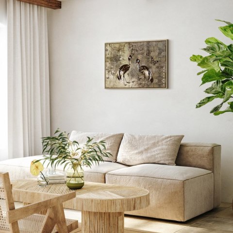 Obraz - Żurawie retro (1-częściowy) szeroki