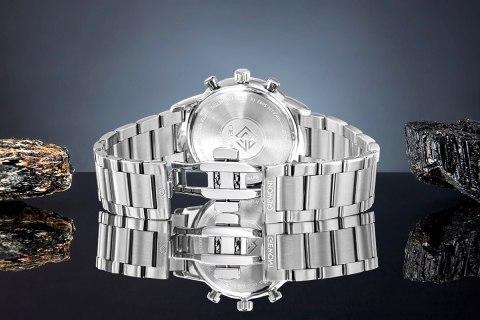 Zegarek Męski Giewont Chronograph Sapphire Srebrno Czarny GW8510-B1