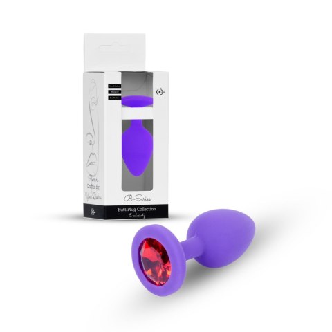 Plug-Jewellery Purple Silicon PLUG Small- Red Diamond