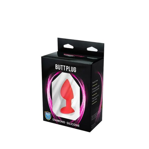 Red small butt plug with white crystal