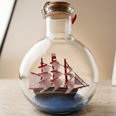 Statek w butelce Rafandynka - dekoracja marynistyczna - MA2012