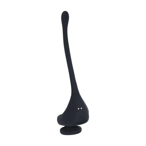 Dual Motor Silicone Cockring with Prostate Stimulator - Black