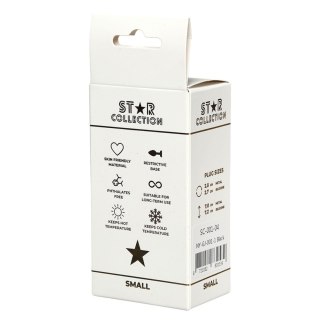Star Collection - Black Silicone Anal Plug S - Light Blue Stone