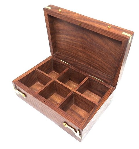 Pudełko drewniane z 6 przegródkami - RCW Box