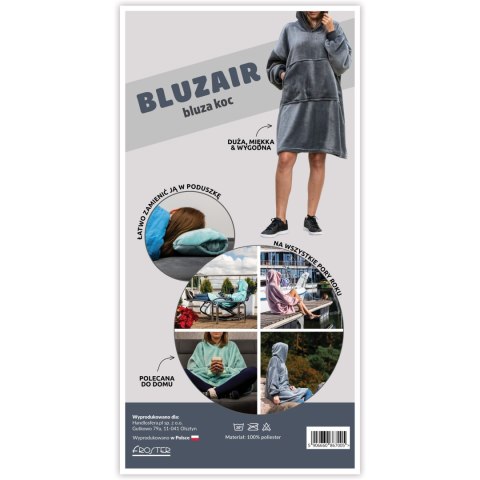Bluzair Bluza Koc Hoodie Oversize Polska Beżowy
