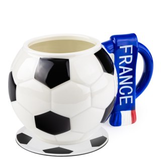 Kubek piłka z szalikiem - Francja i podkładka piłka