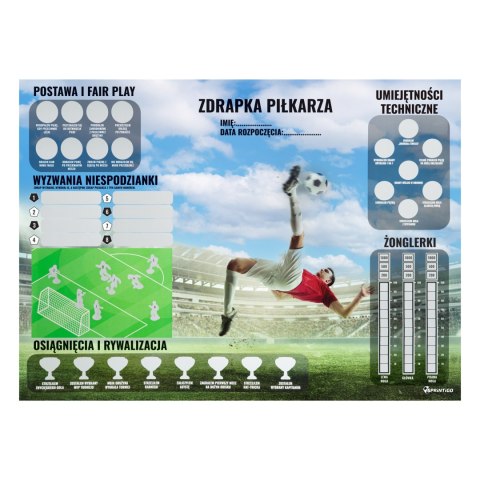 Plakat Zdrapka Piłkarza Sprintigo - prezent dla małego piłkarza, chłopca