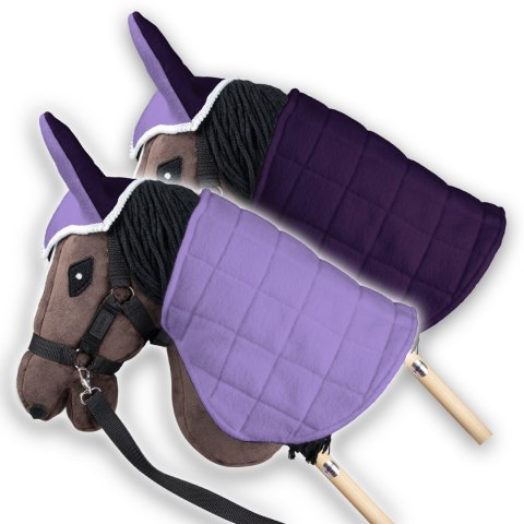 Zestaw Skippi - Hobby Horse Gniady - Derka i nauszniki - wrzos i śliwka