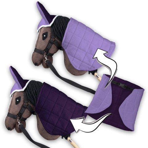 Zestaw Skippi - Hobby Horse Gniady - Derka i nauszniki - wrzos i śliwka