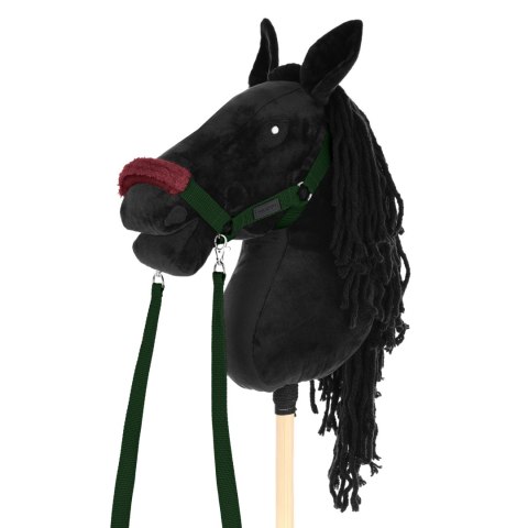 Zestaw Skippi - Hobby Horse czarny i dodatkowy kantar - ciemny zielony