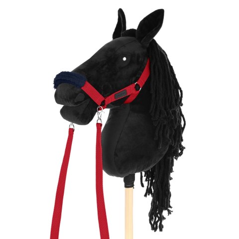 Zestaw Skippi - Hobby Horse czarny i dodatkowy kantar - czerwony