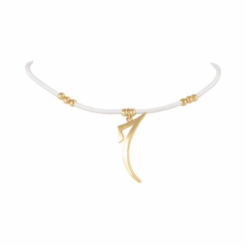 Biały kauczukowy choker z zawieszką (C25/JES/205AU)