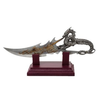 Sztylet dekoracyjny smok na podstawie 34 cm - fantasy - stal nierdzewna - SW-185
