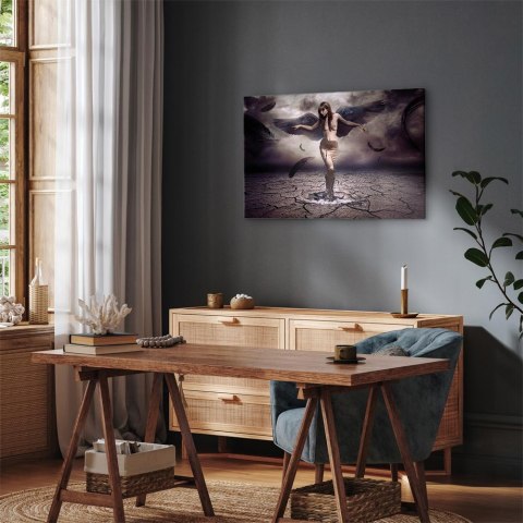 Obraz - Czarny anioł 120x80 Na płótnie włoskim