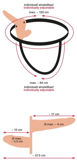 Dwustronny Strap-on Duo z wibracjami i pilotem