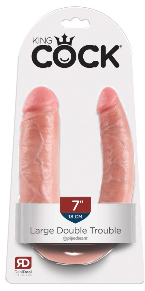 King Cock U-Shaped Large Podwójne dildo
