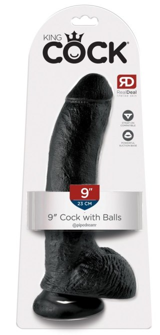 King Dildo z jądrami i przyssawką 24 cm