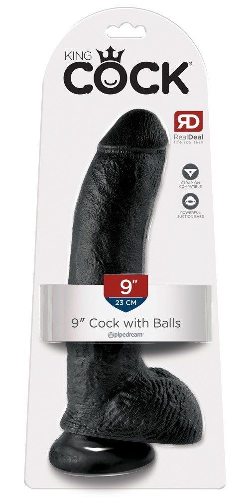King Dildo z jądrami i przyssawką 24 cm