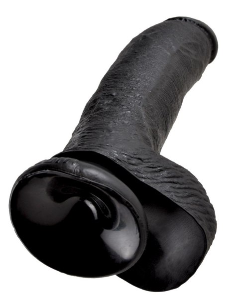 King Dildo z jądrami i przyssawką 24 cm