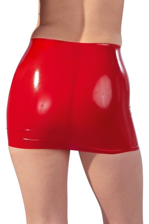 Lateksowa mini spódniczka czerwona S