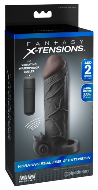 Vibrating Real Feel 2 Extension Nakładka na penis przedłużająca i pogrubiająca