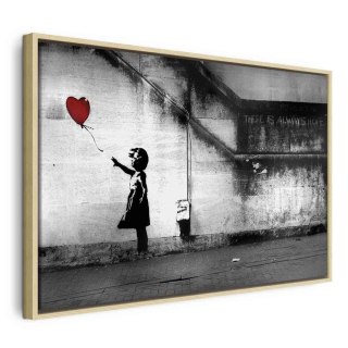 Obraz - nadzieja (Banksy) 120x80 W ramie drewnianej naturalnej