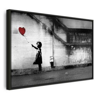 Obraz - nadzieja (Banksy) 90x60 W ramie drewnianej czarnej