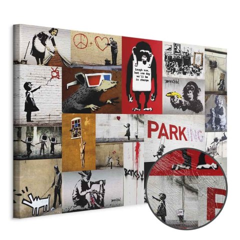 Obraz - Banksy - kolaż 60x40 Premium Print
