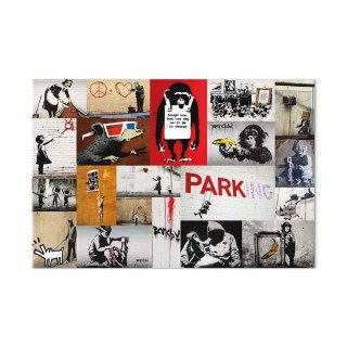 Obraz - Banksy - kolaż 60x40 Standard